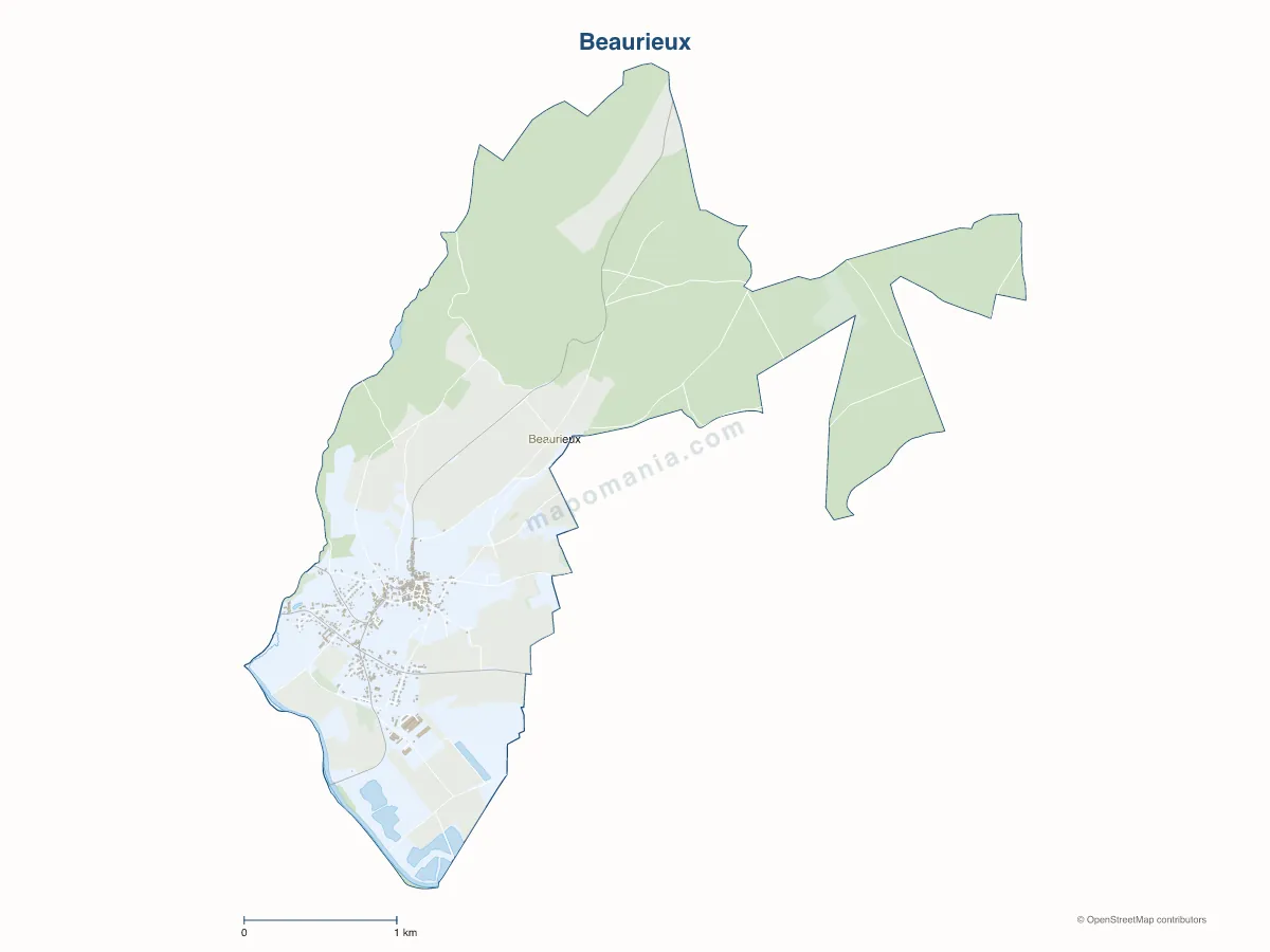 Carte de Beaurieux à personnaliser
