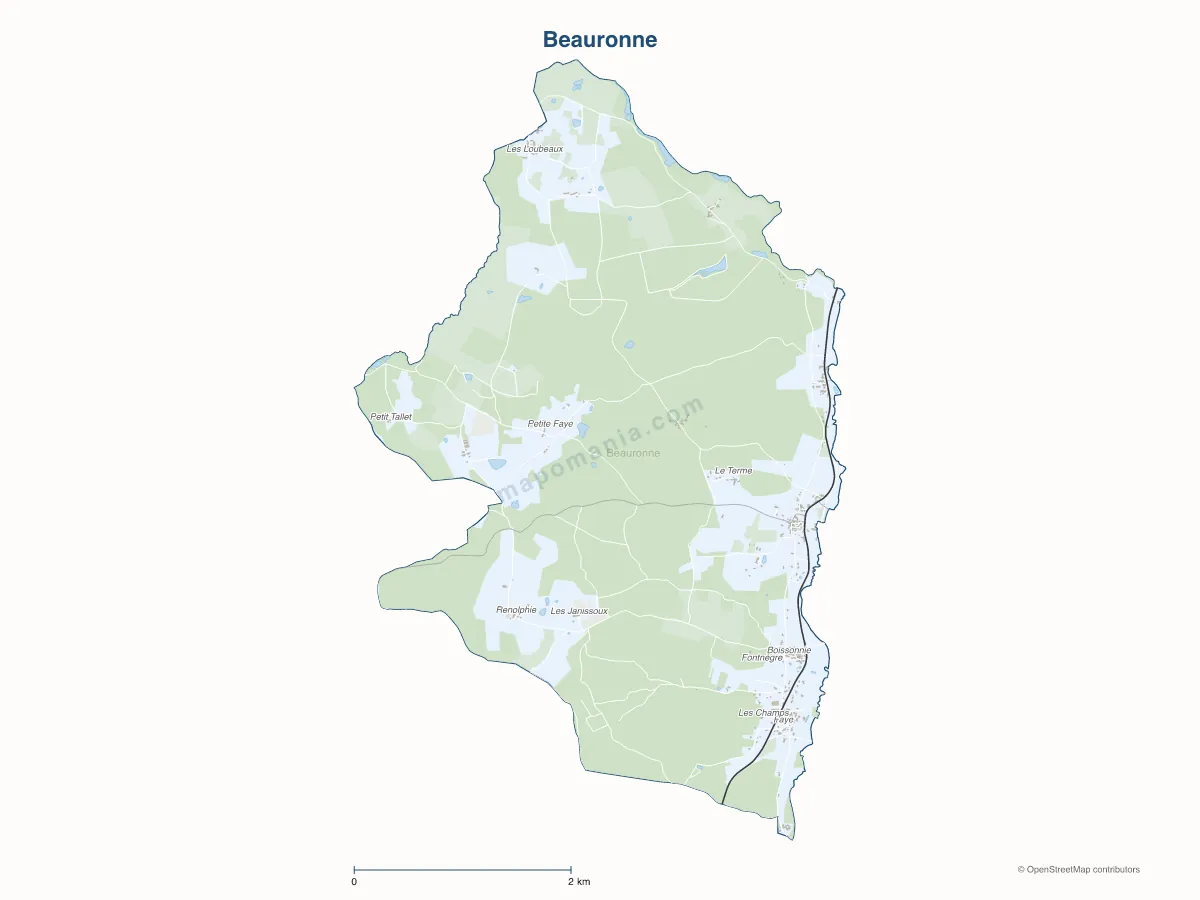 Carte de Beauronne à personnaliser