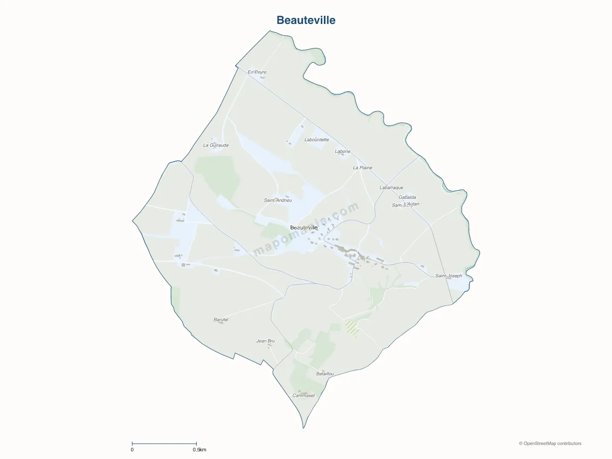 Carte de Beauteville à personnaliser