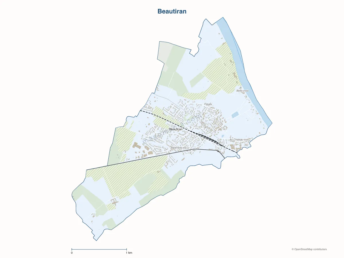 Carte de Beautiran à personnaliser