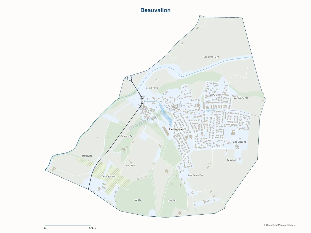 Carte de Beauvallon à personnaliser