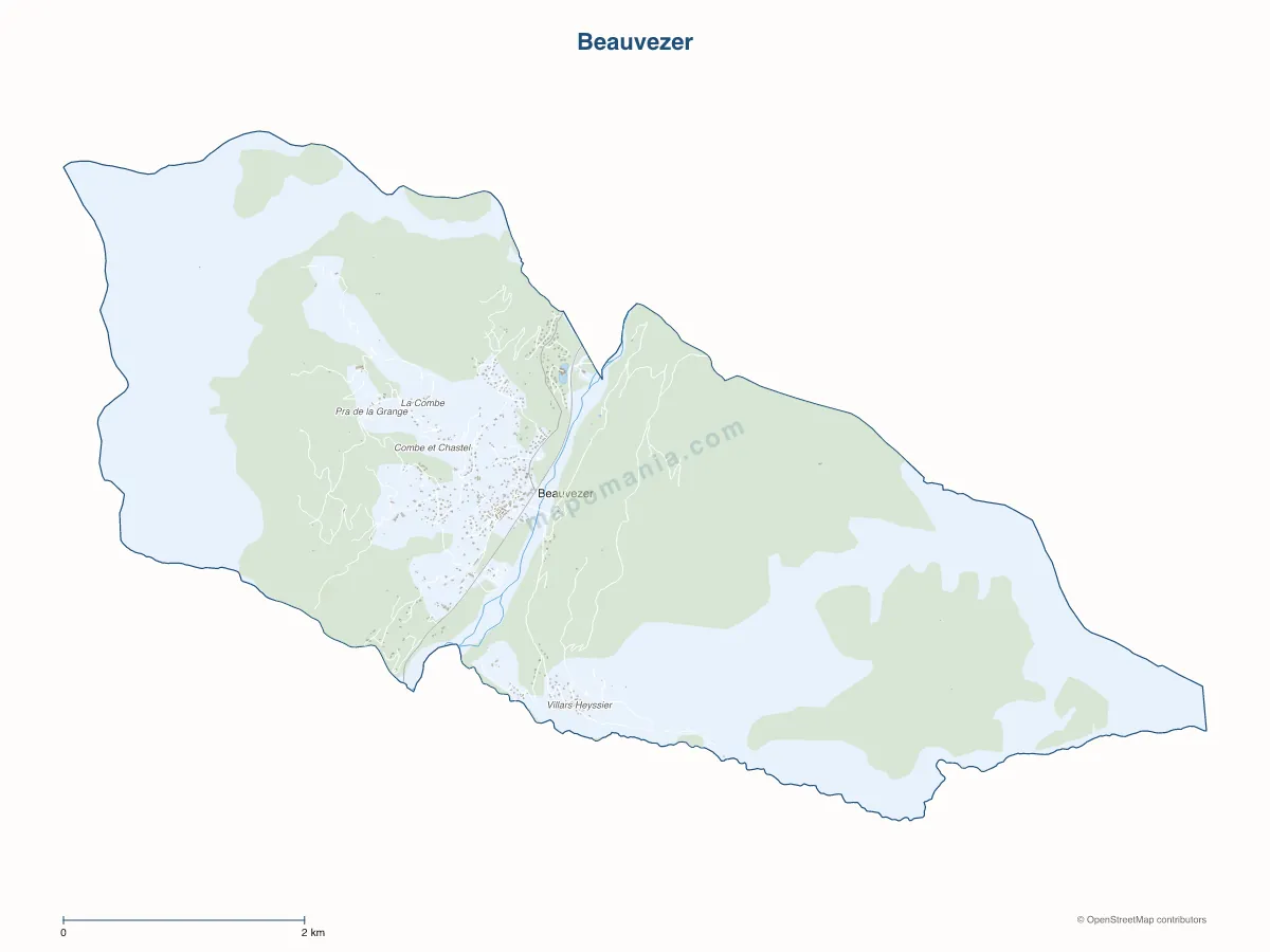 Carte de Beauvezer à personnaliser