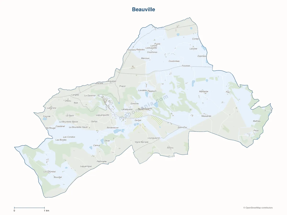 Carte de Beauville à personnaliser
