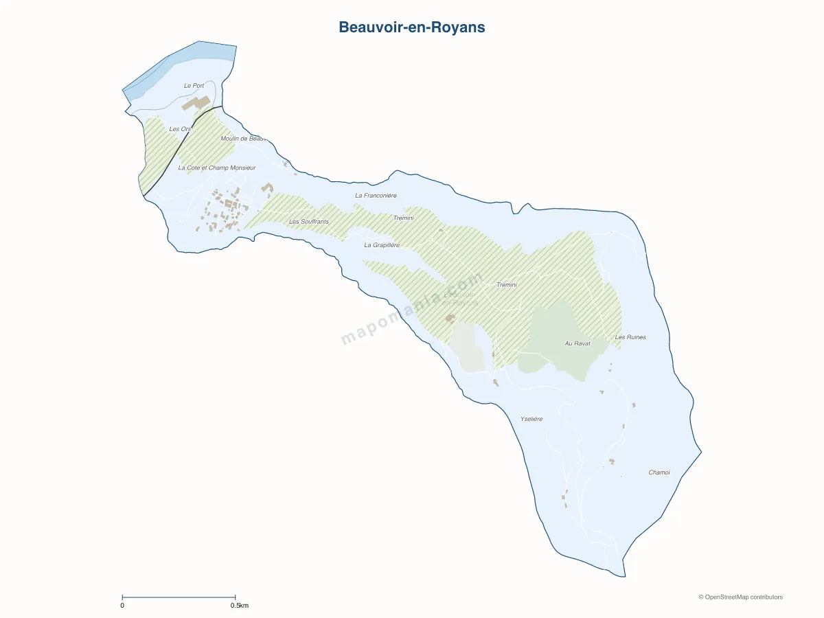 Carte de Beauvoir-en-Royans à personnaliser
