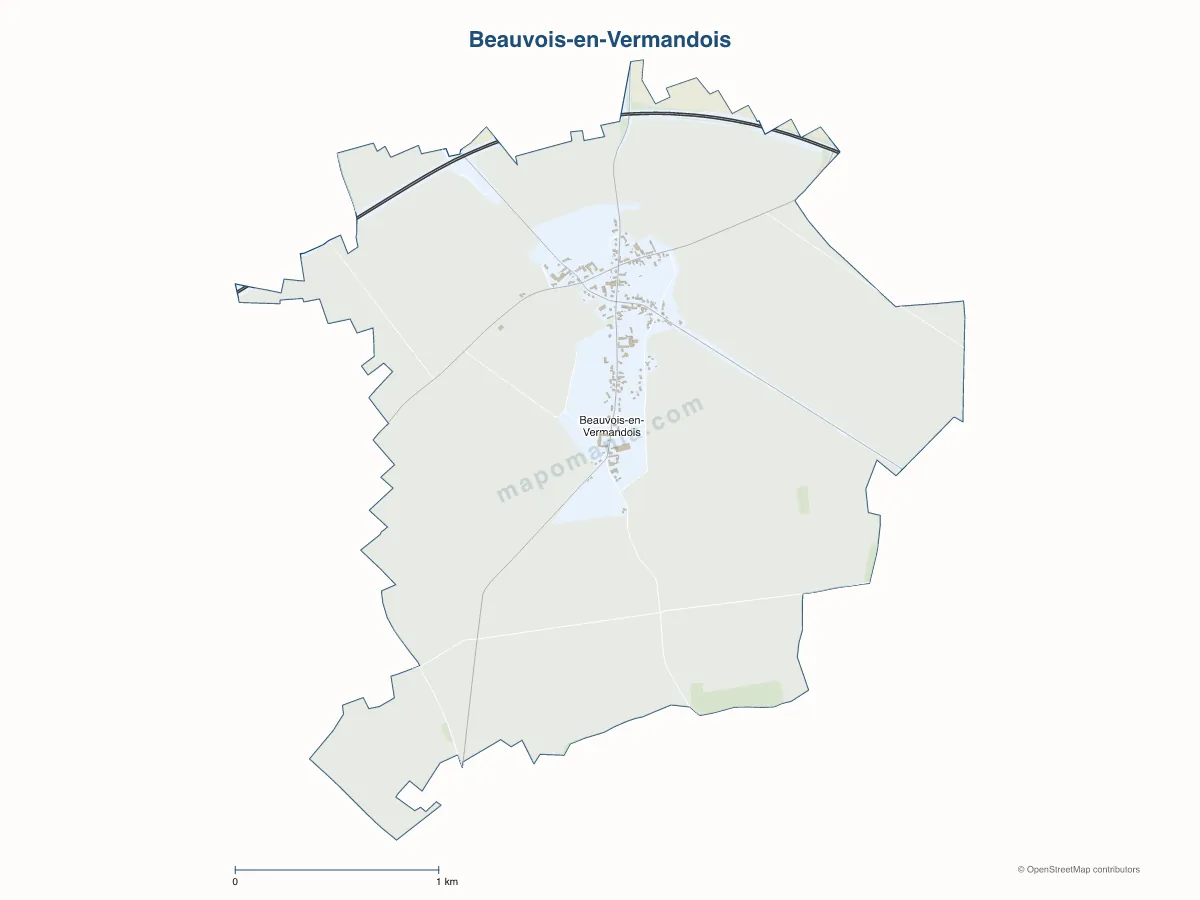 Carte de Beauvois-en-Vermandois à personnaliser