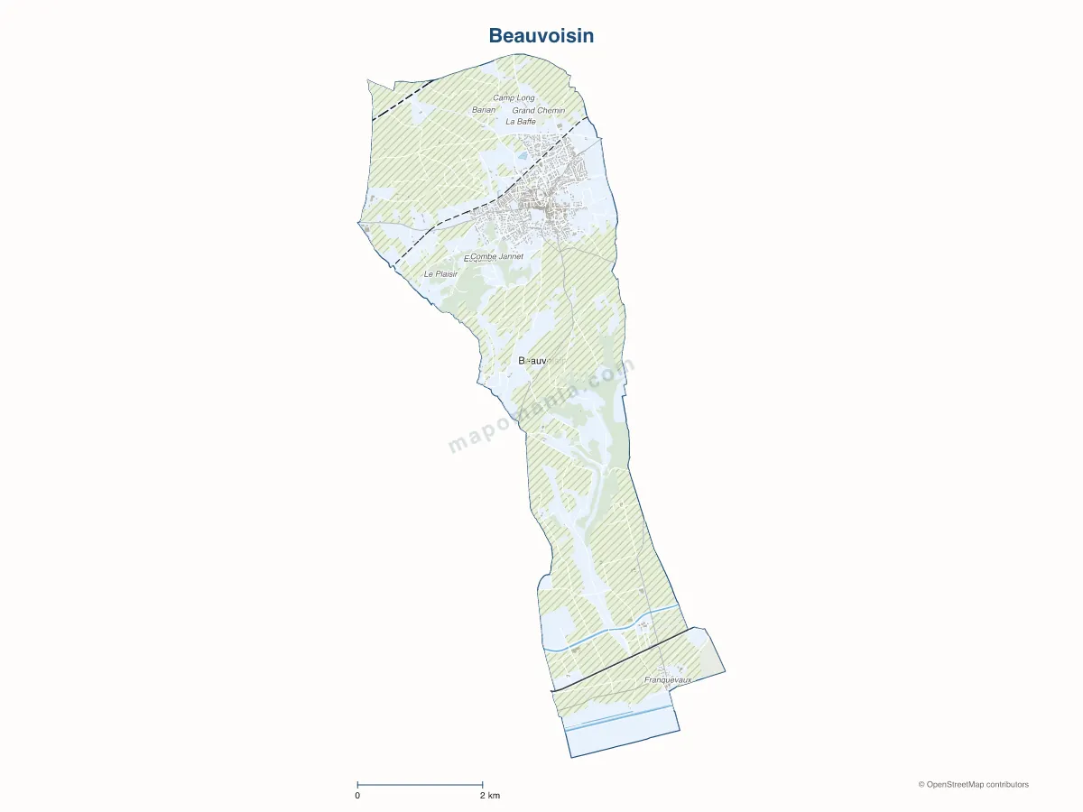 Carte de Beauvoisin à personnaliser