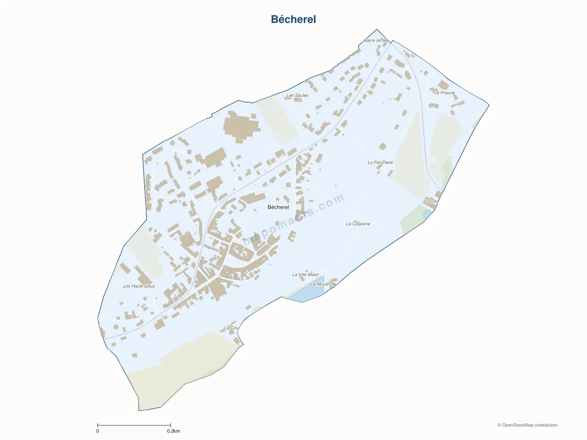 Carte de Bécherel à personnaliser