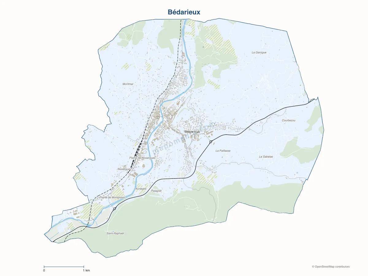 Carte de Bédarieux à personnaliser