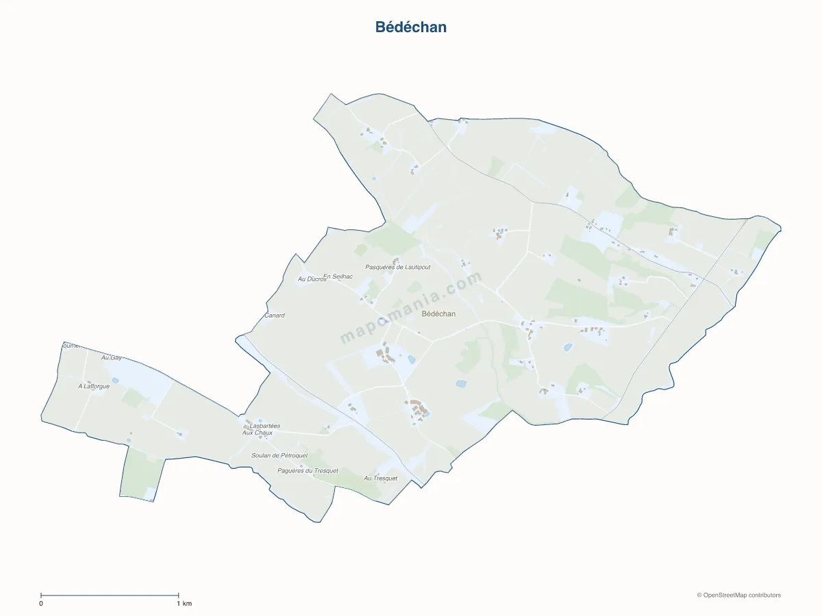 Carte de Bédéchan à personnaliser