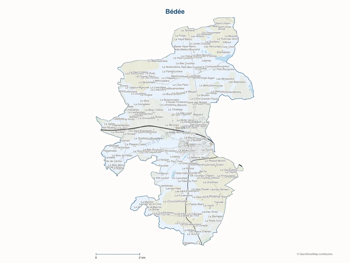 Carte de Bédée à personnaliser