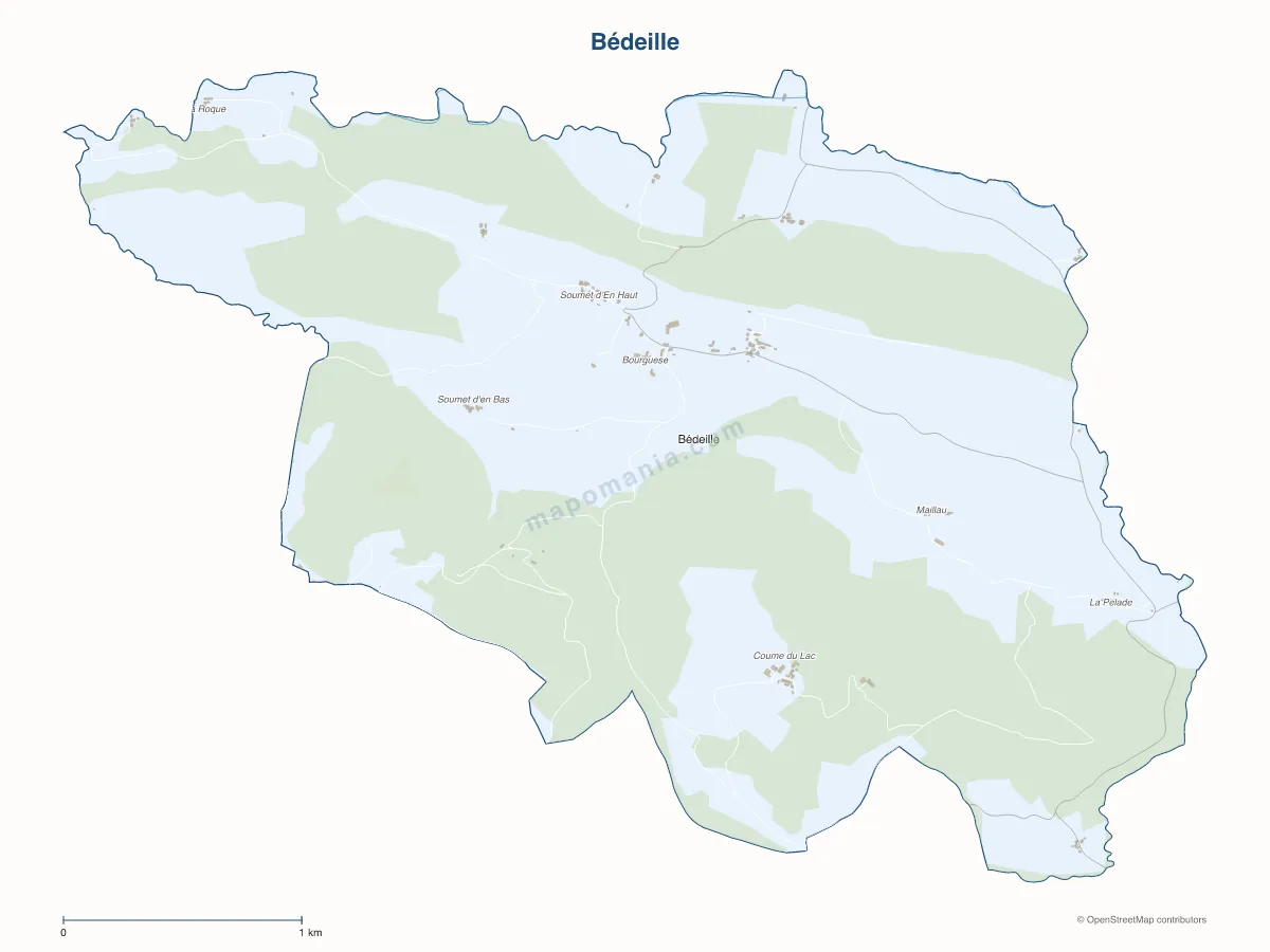 Carte de Bédeille à personnaliser