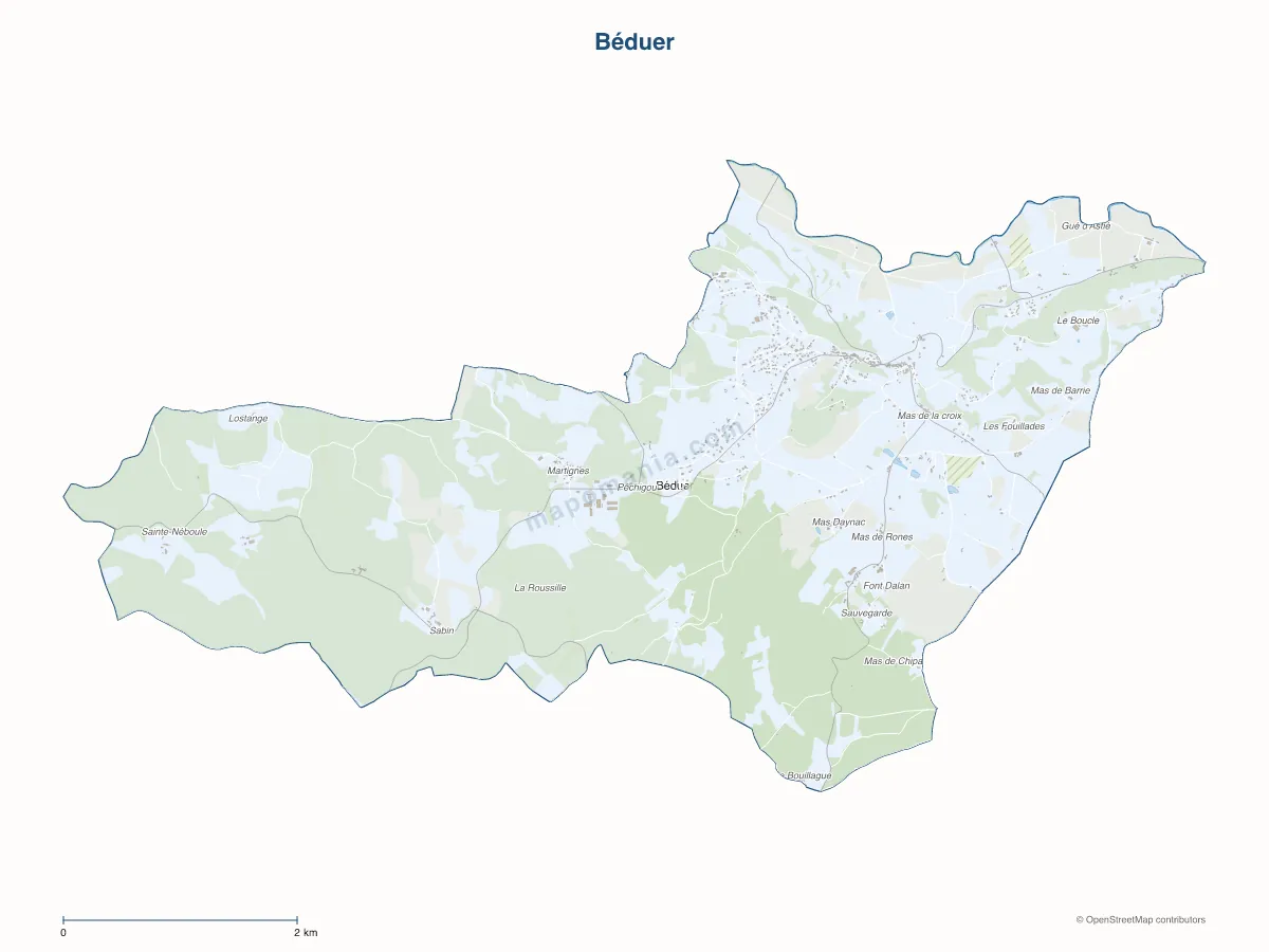 Carte de Béduer à personnaliser