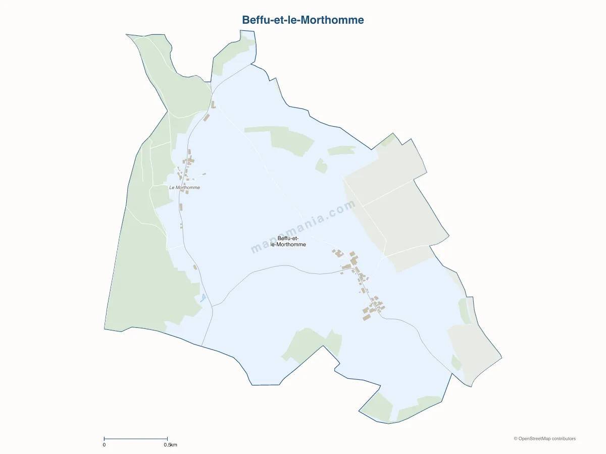 Carte de Beffu-et-le-Morthomme à personnaliser