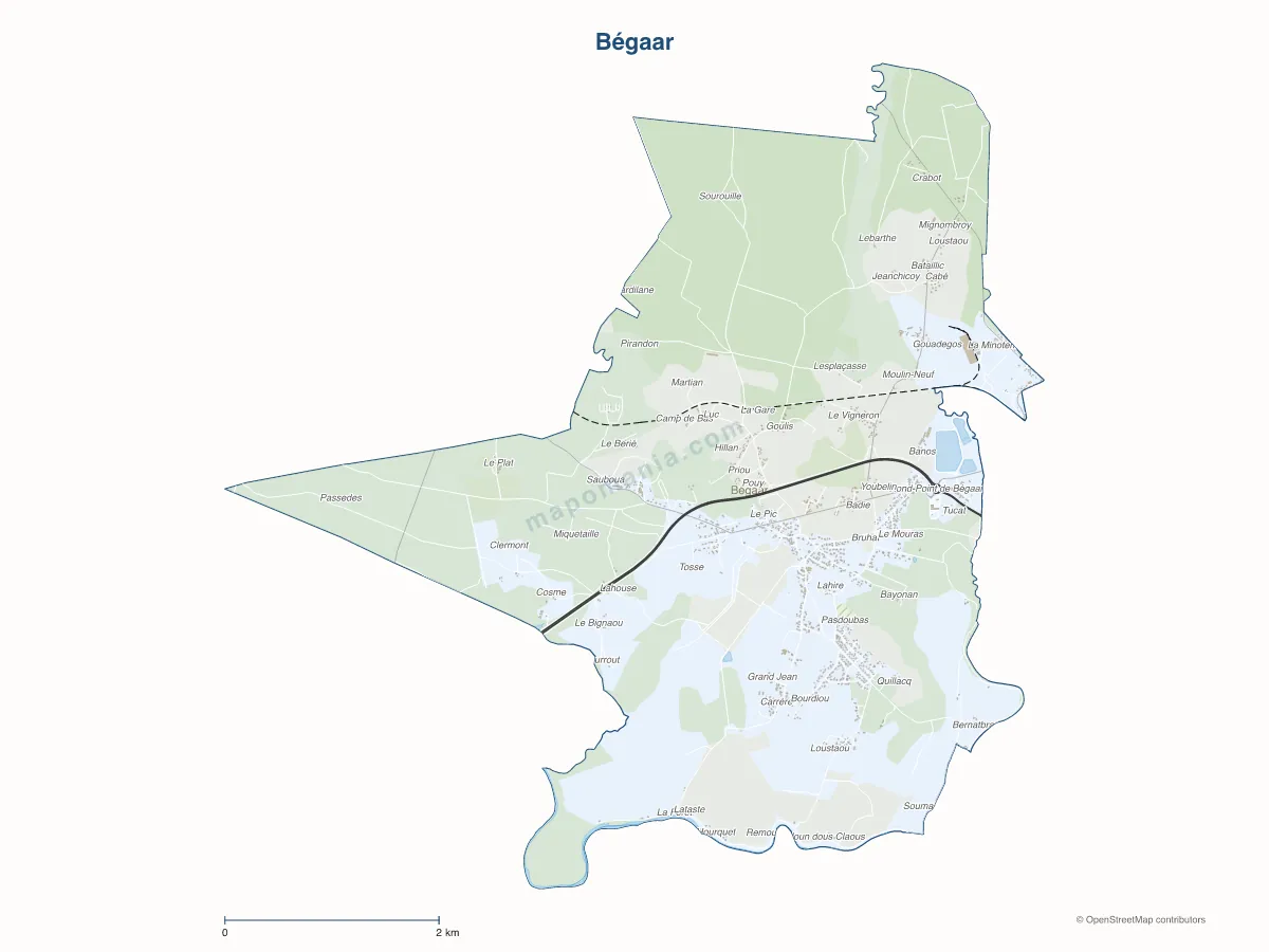 Carte de Bégaar à personnaliser