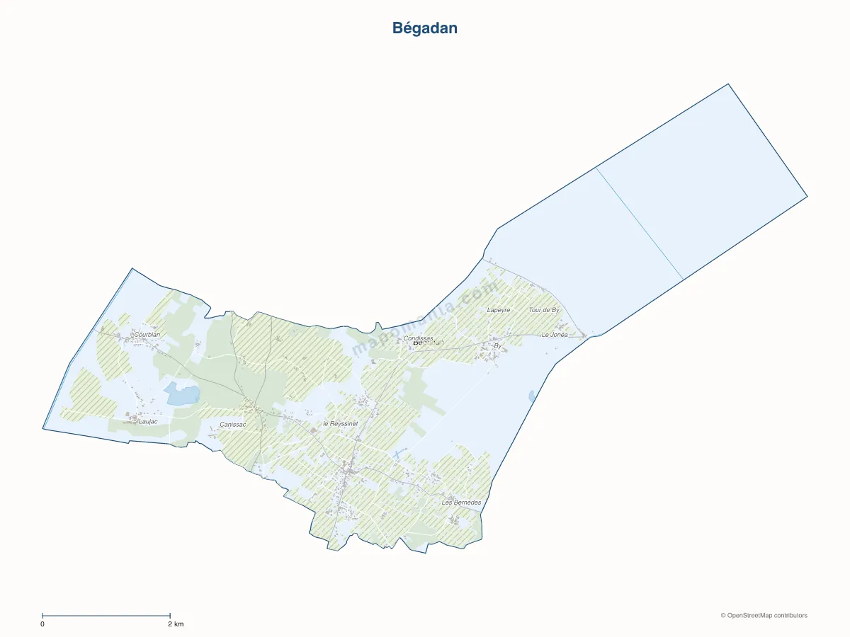 Carte de Bégadan à personnaliser