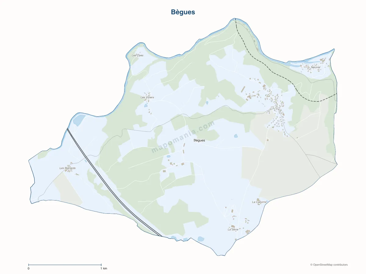 Carte de Bègues à personnaliser