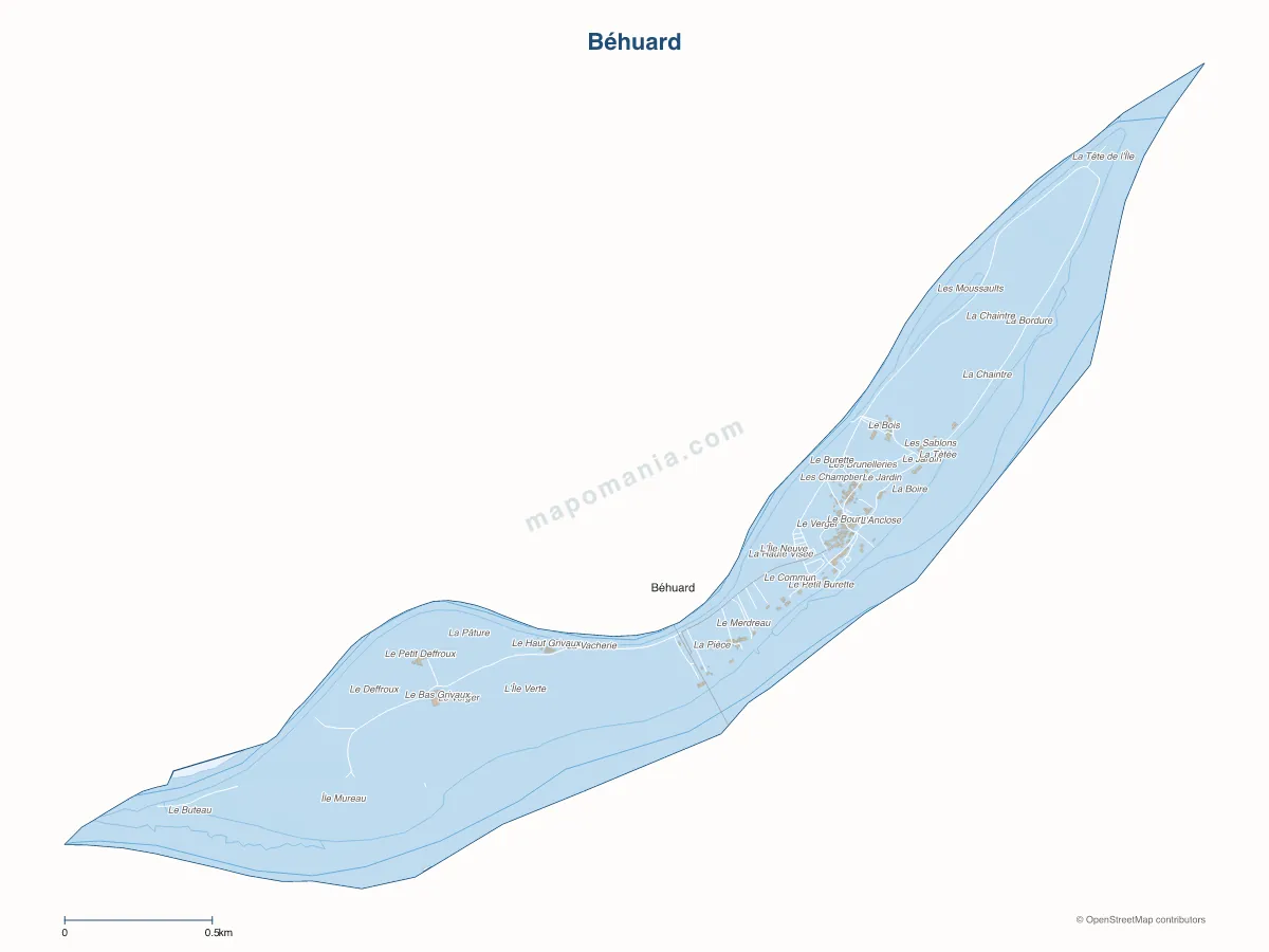 Carte de Béhuard à personnaliser