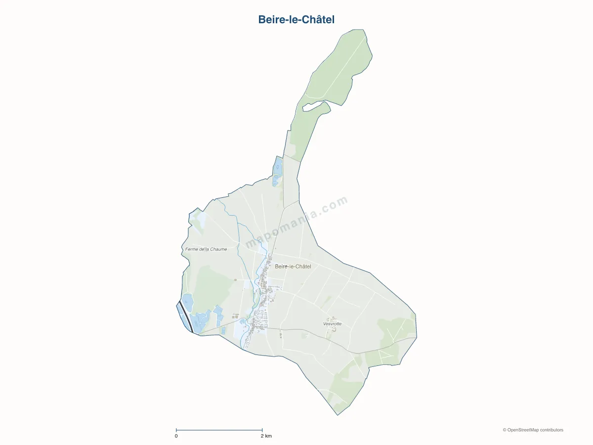 Carte de Beire-le-Châtel à personnaliser