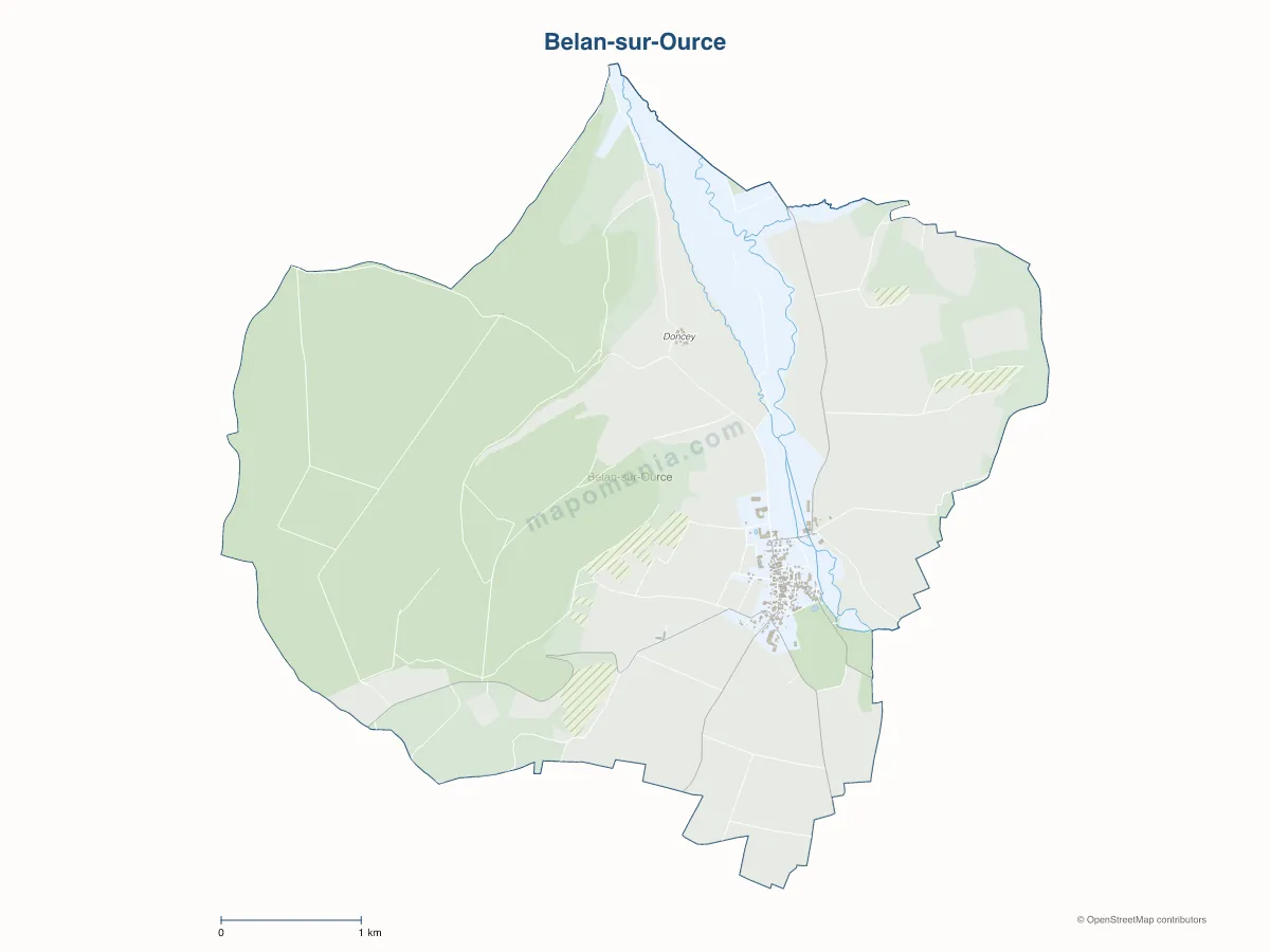 Carte de Belan-sur-Ource à personnaliser
