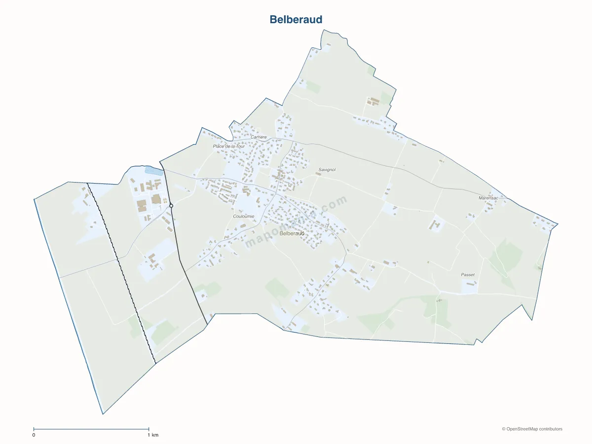 Carte de Belberaud à personnaliser