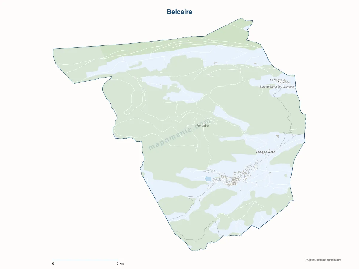 Carte de Belcaire à personnaliser