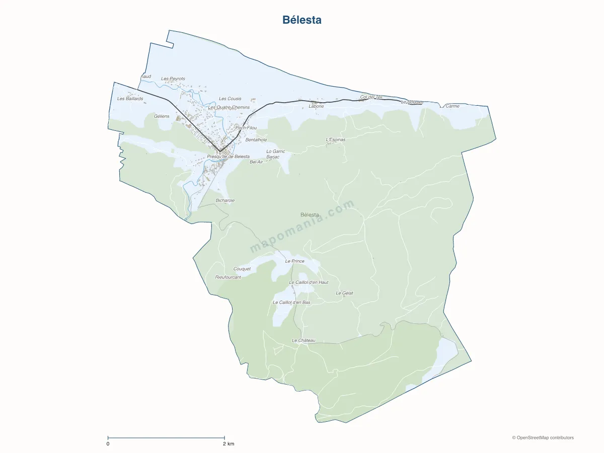 Carte de Bélesta à personnaliser