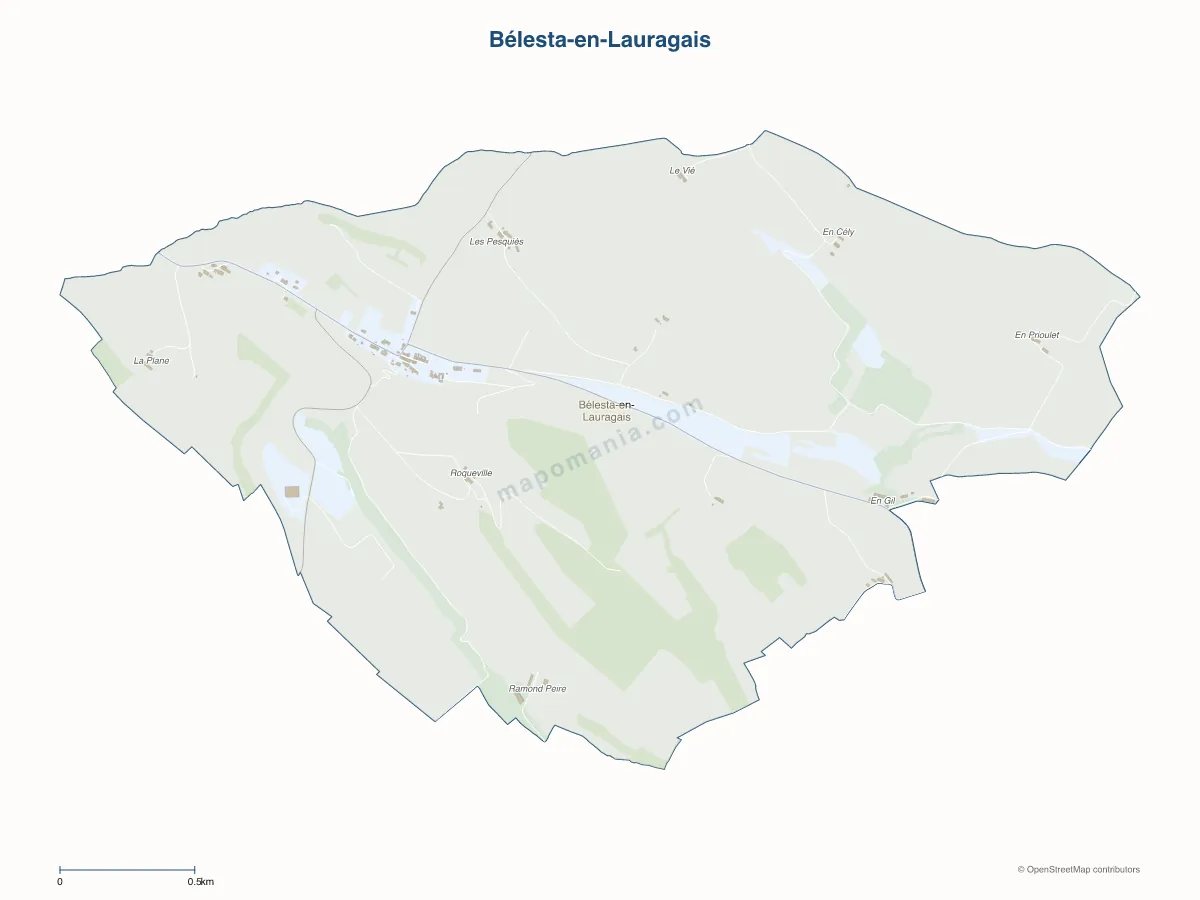 Carte de Bélesta-en-Lauragais à personnaliser