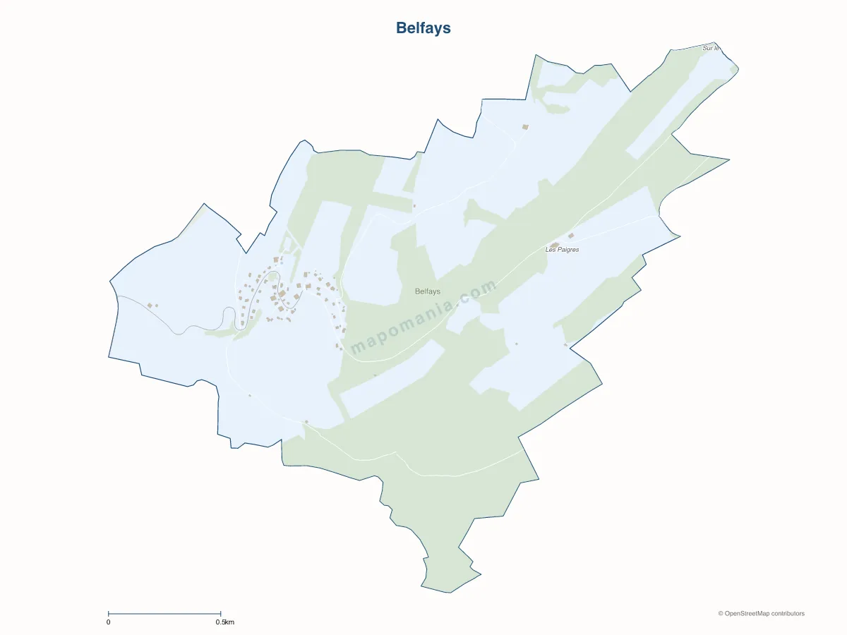 Carte de Belfays à personnaliser
