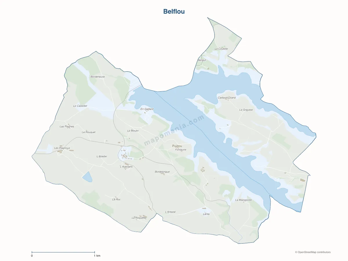 Carte de Belflou à personnaliser