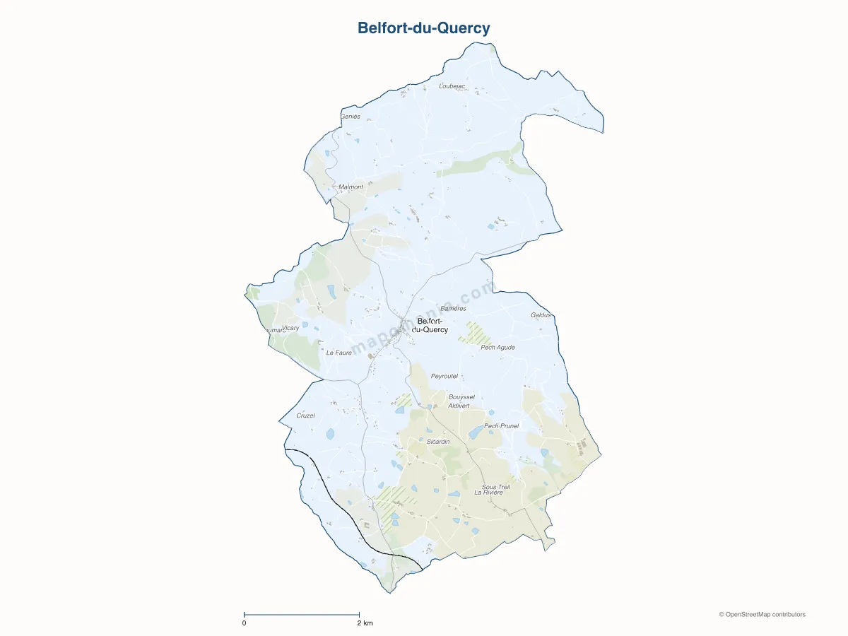 Carte de Belfort-du-Quercy à personnaliser