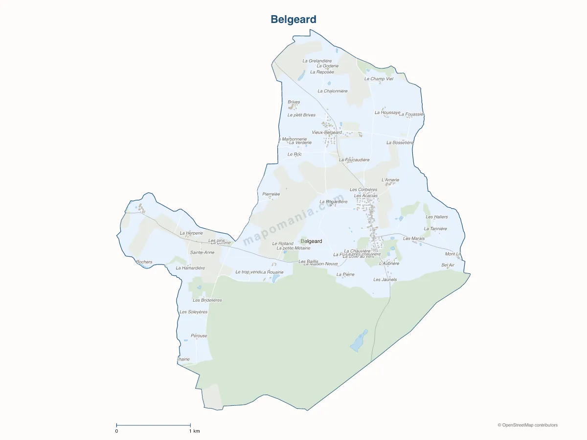 Carte de Belgeard à personnaliser