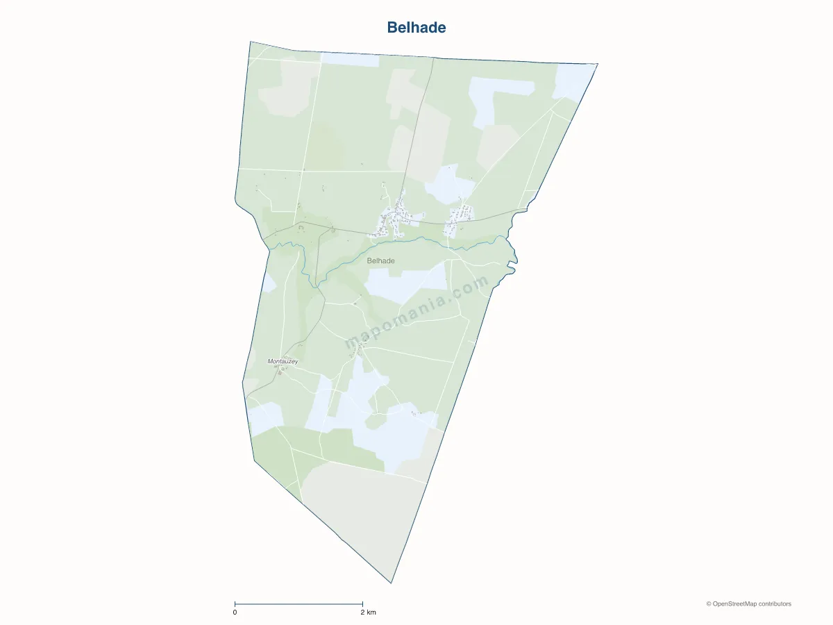 Carte de Belhade à personnaliser