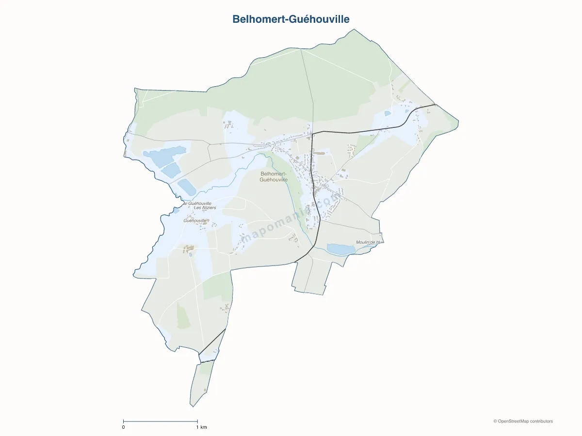 Carte de Belhomert-Guéhouville à personnaliser
