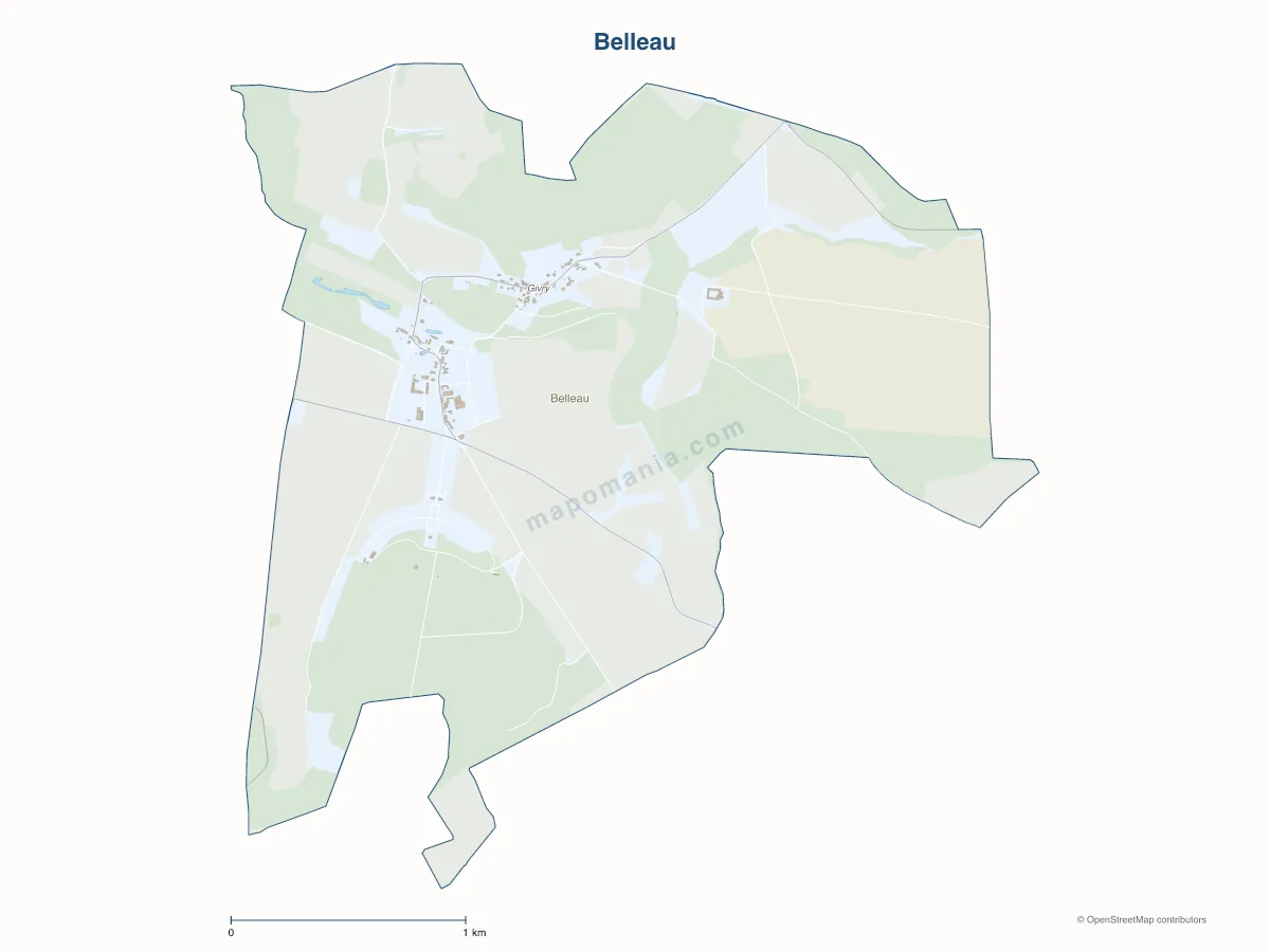 Carte de Belleau à personnaliser