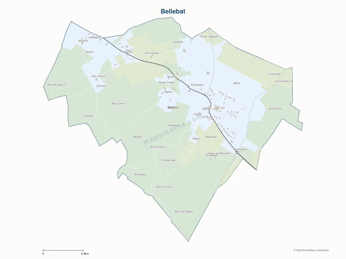 Carte de Bellebat à personnaliser