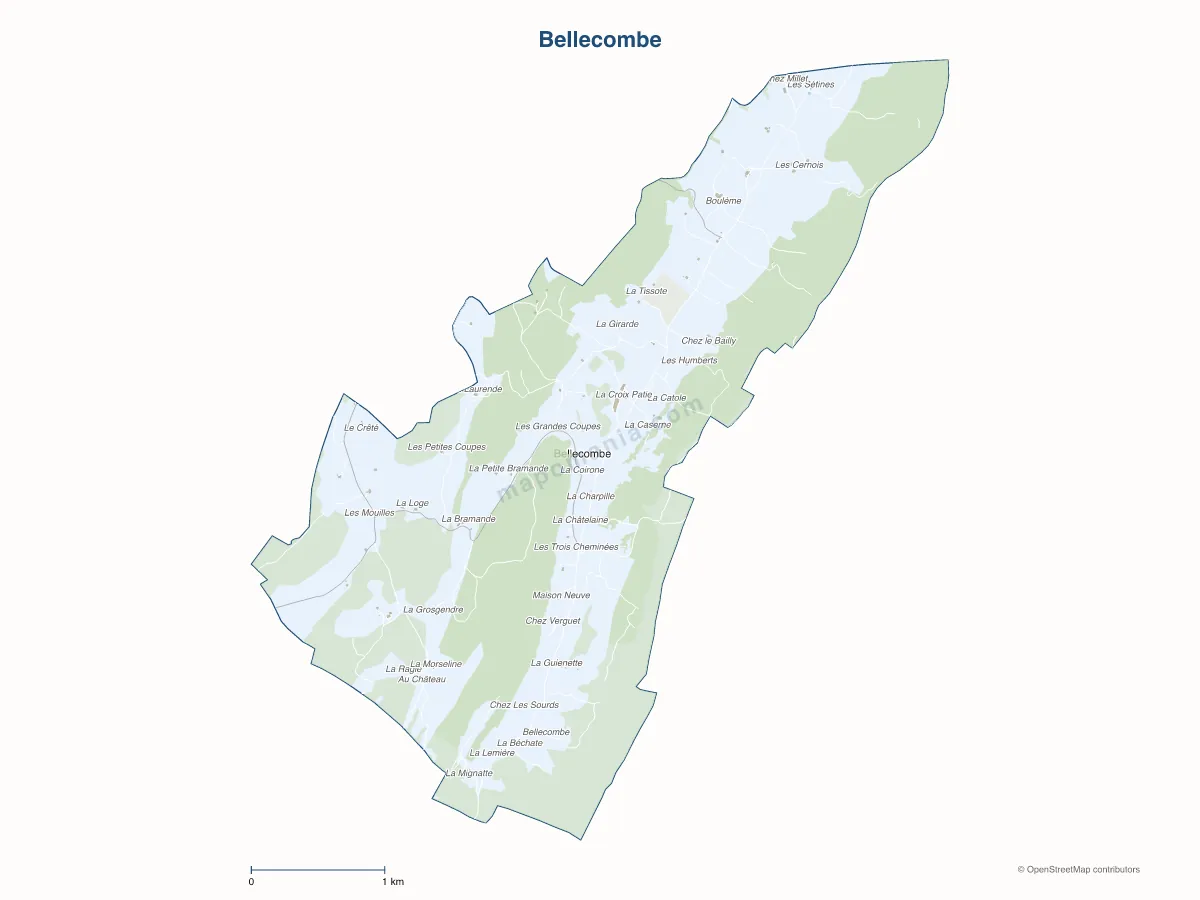 Carte de Bellecombe à personnaliser