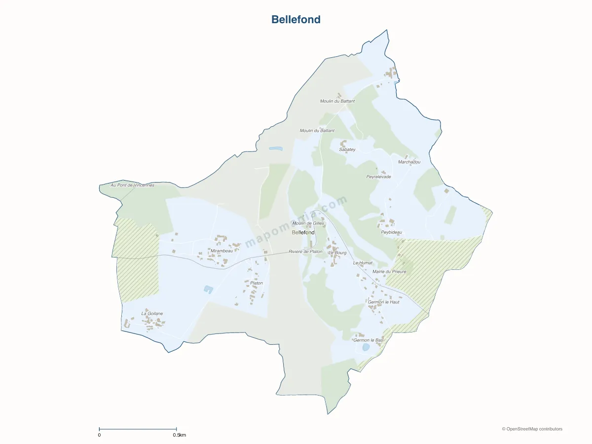Carte de Bellefond à personnaliser