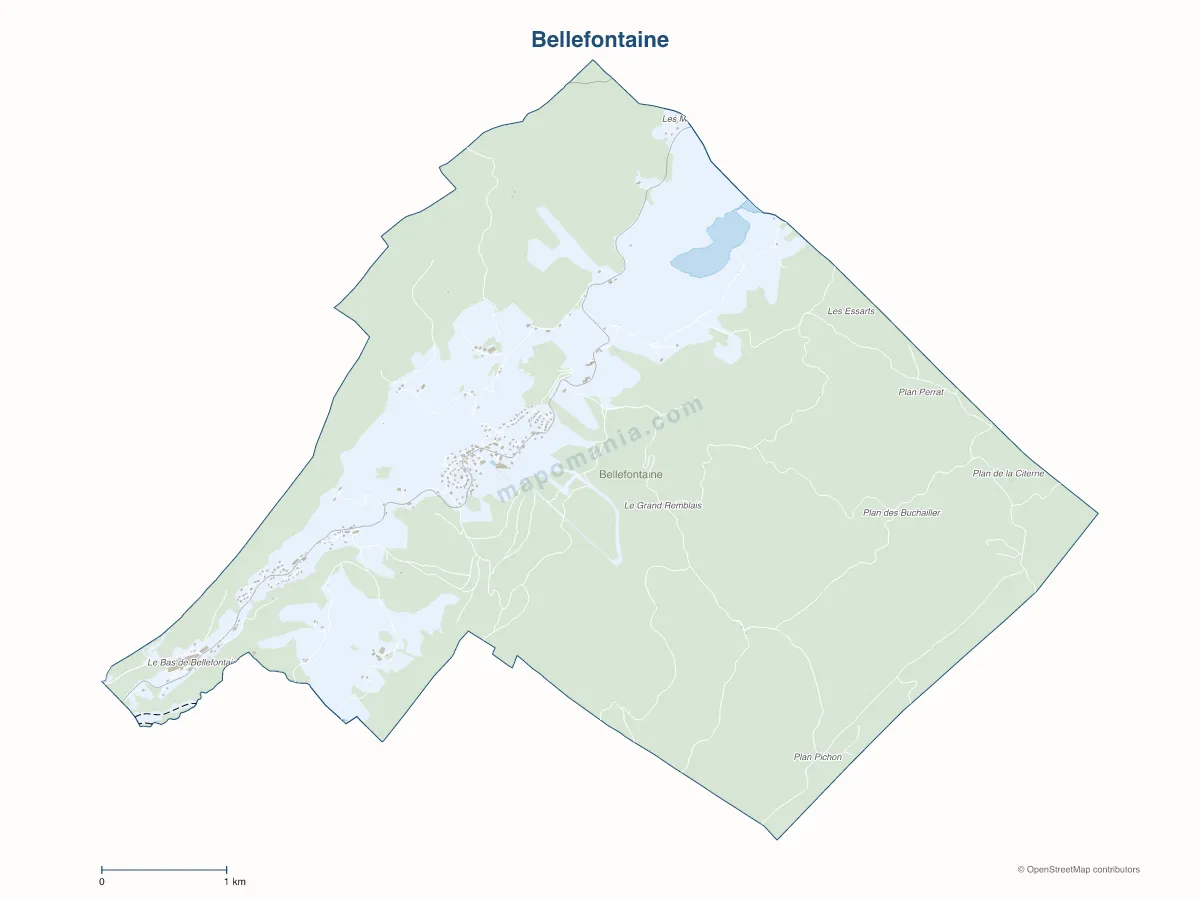 Carte de Bellefontaine à personnaliser