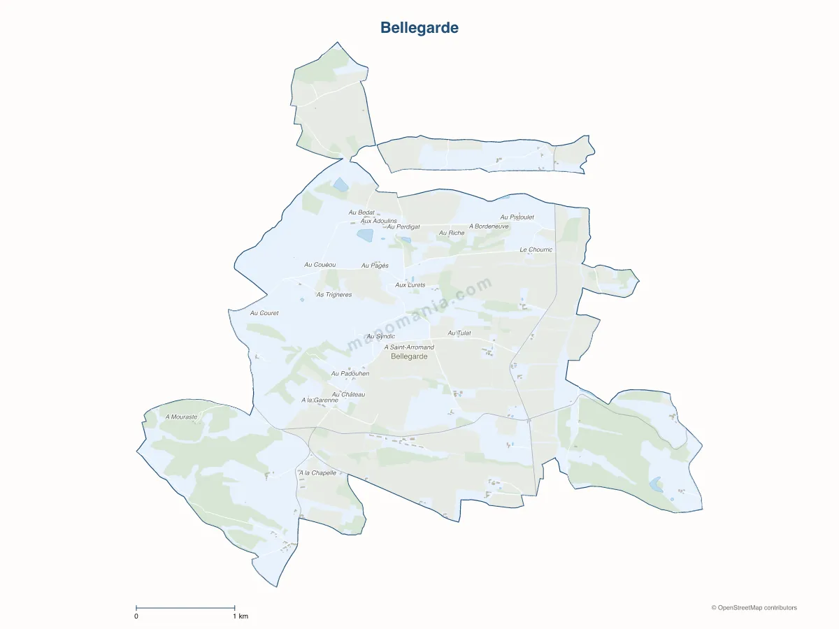 Carte de Bellegarde à personnaliser