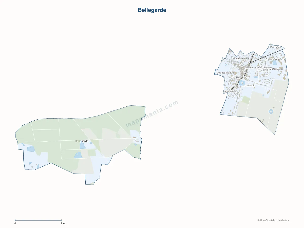 Carte de Bellegarde à personnaliser