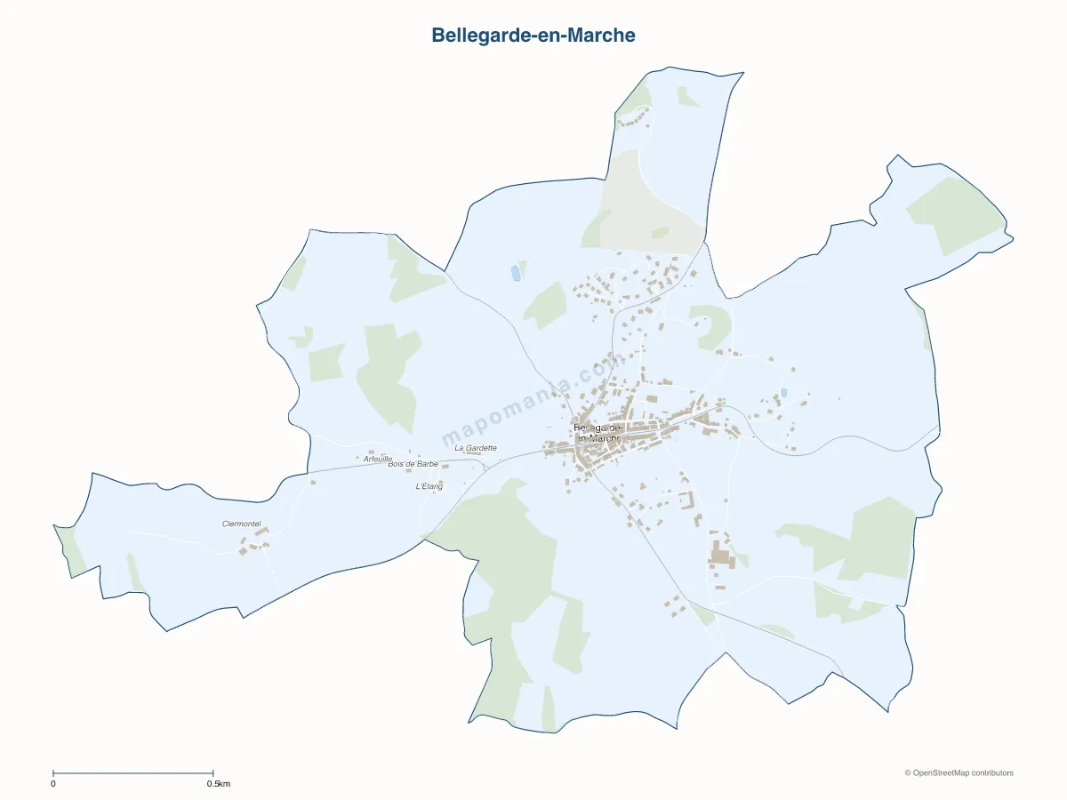 Carte de Bellegarde-en-Marche à personnaliser