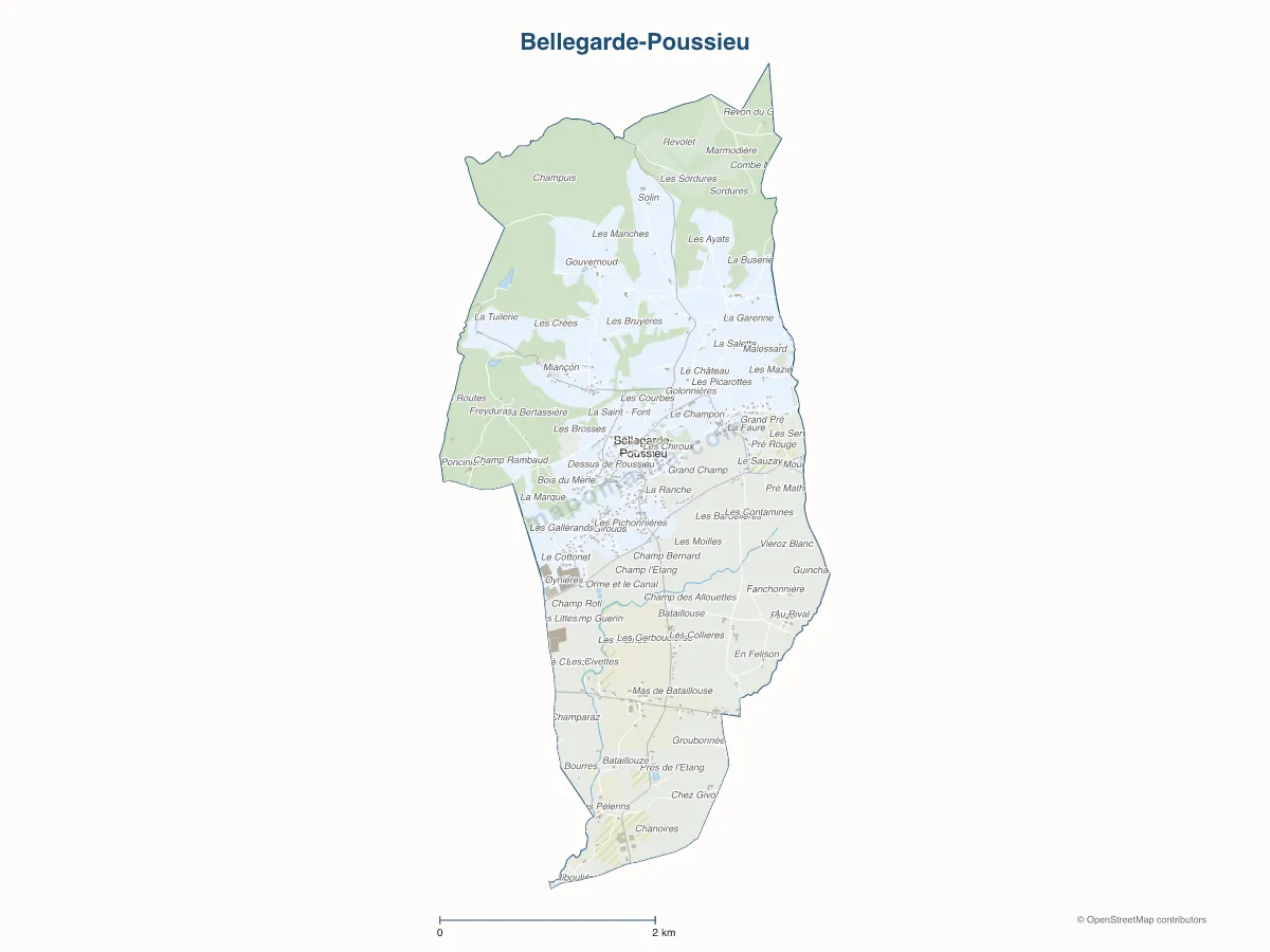 Carte de Bellegarde-Poussieu à personnaliser