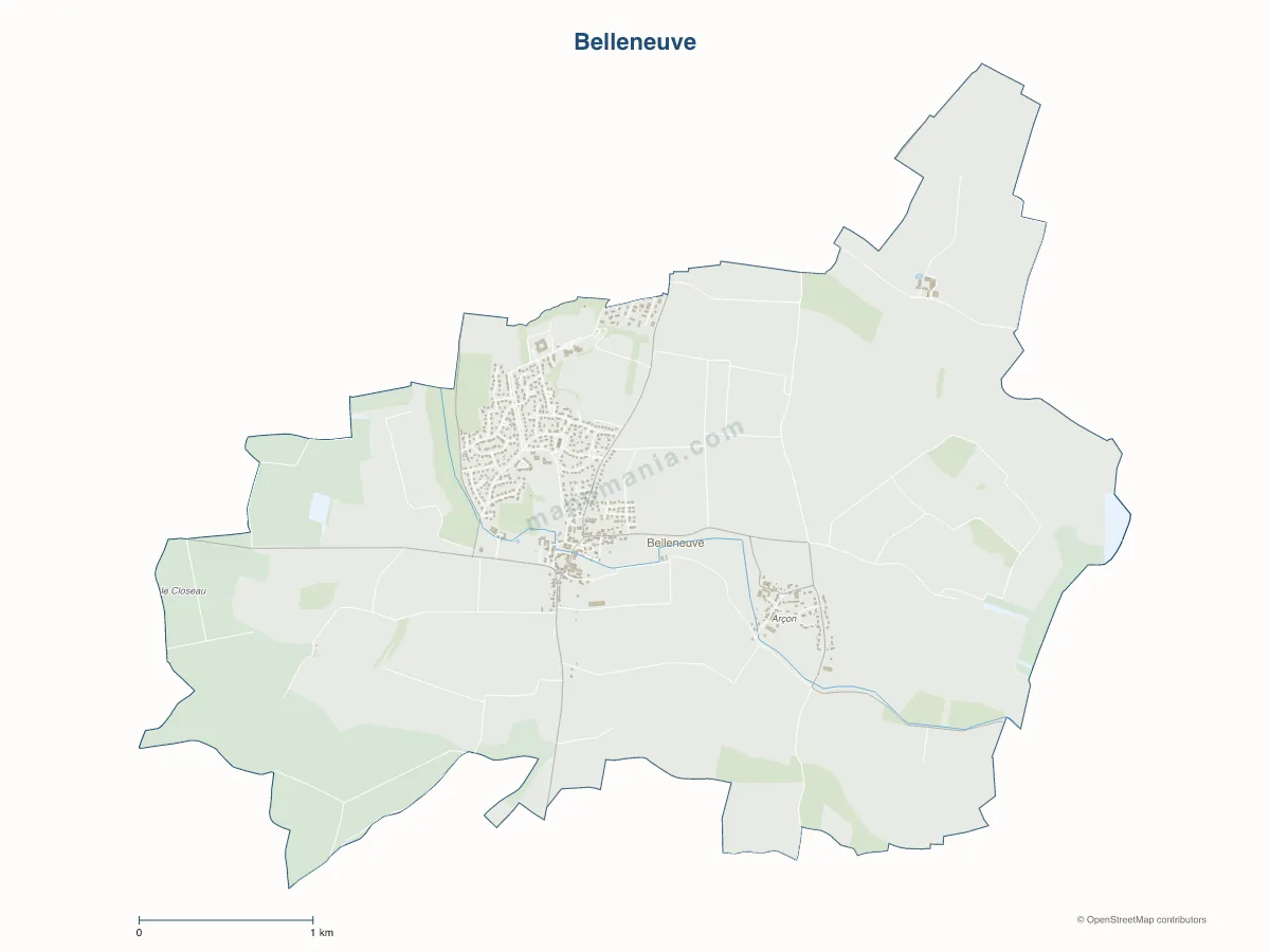 Carte de Belleneuve à personnaliser