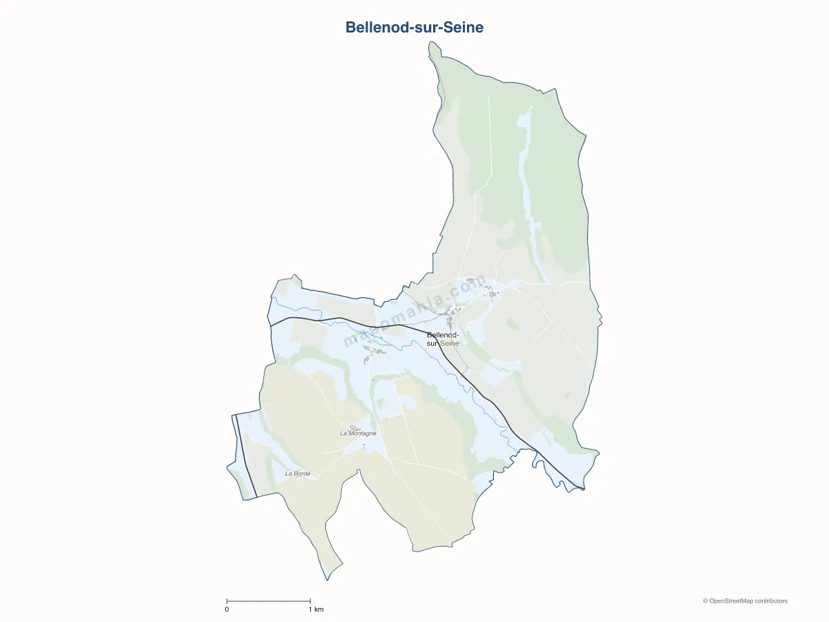 Carte de Bellenod-sur-Seine à personnaliser