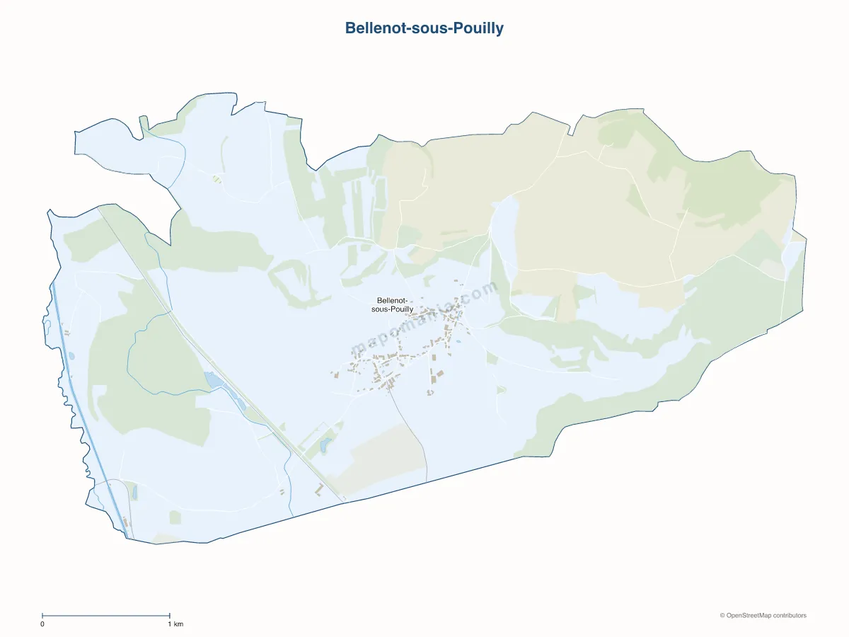 Carte de Bellenot-sous-Pouilly à personnaliser