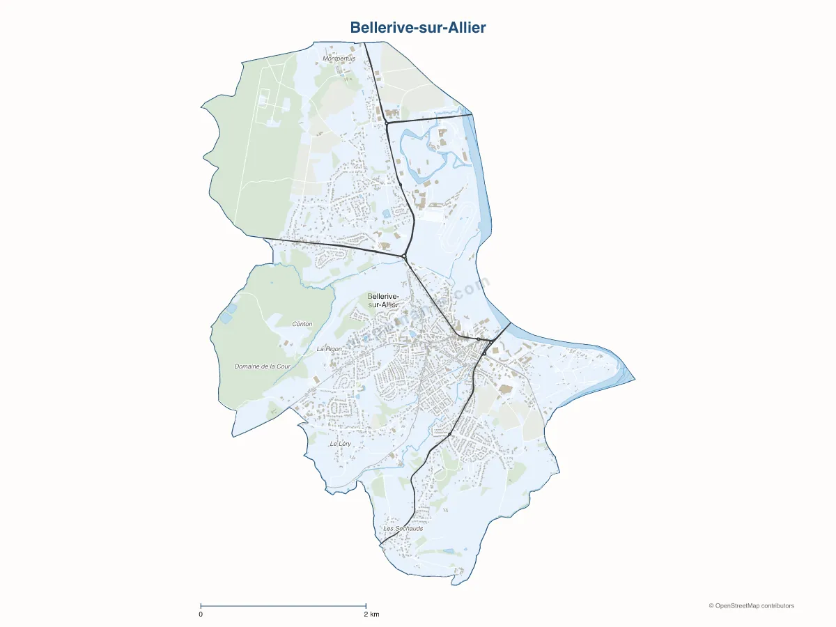 Carte de Bellerive-sur-Allier à personnaliser