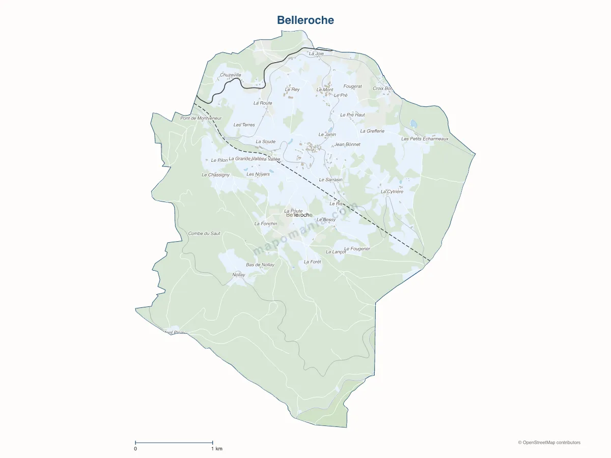 Carte de Belleroche à personnaliser