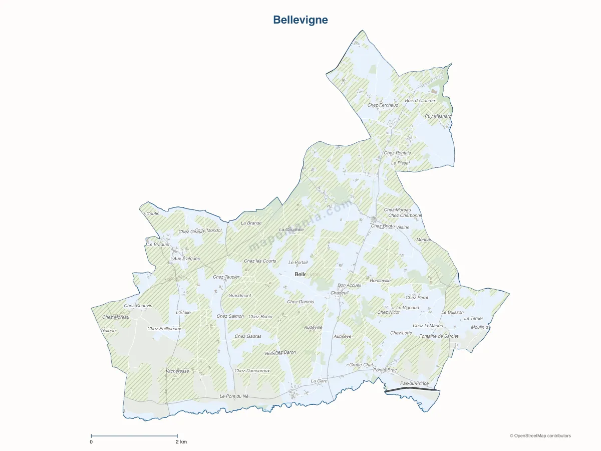 Carte de Bellevigne à personnaliser