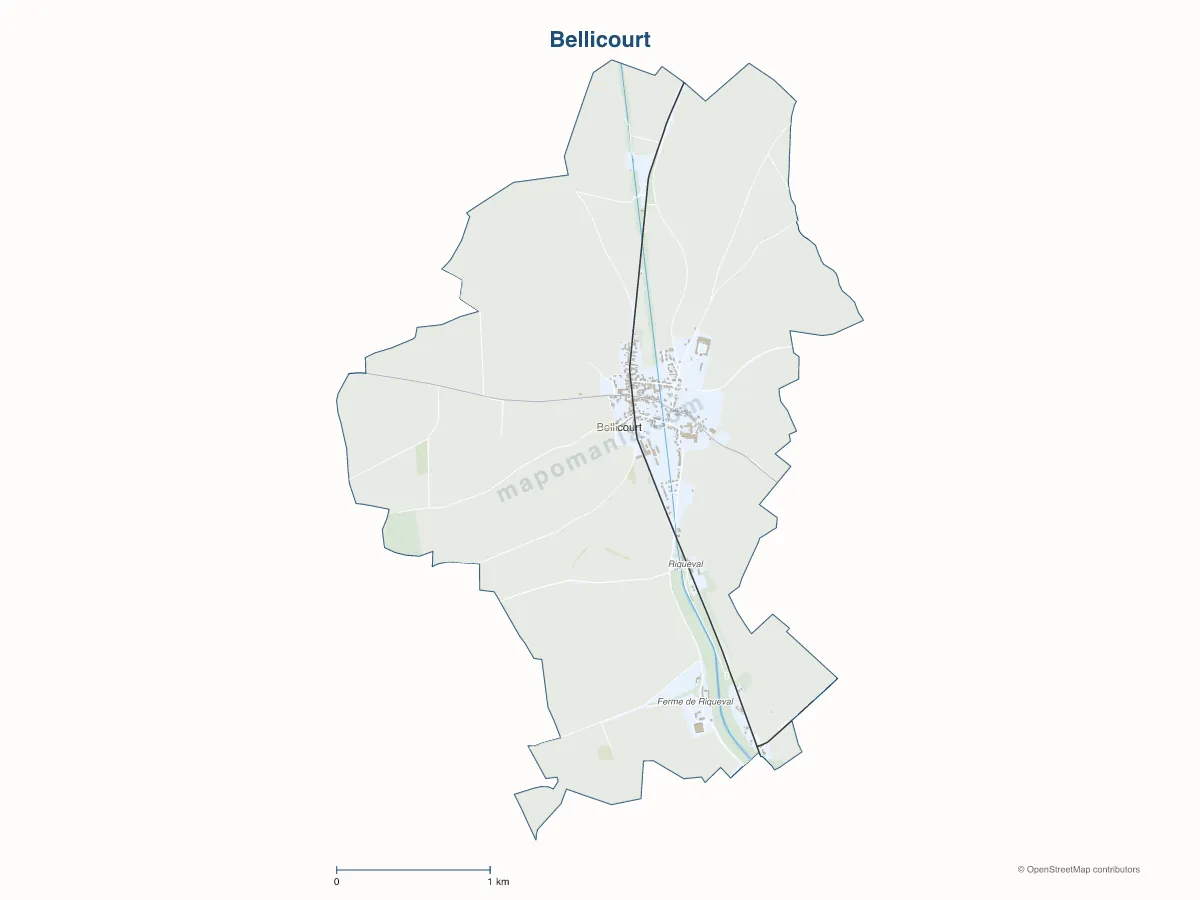 Carte de Bellicourt à personnaliser
