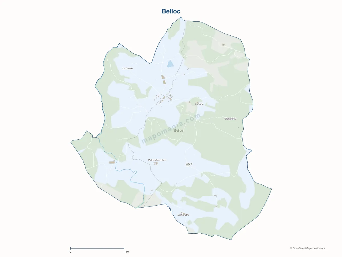 Carte de Belloc à personnaliser